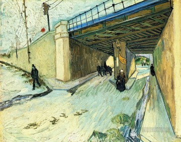 El puente ferroviario sobre la avenida Montmajour Vincent van Gogh Pinturas al óleo